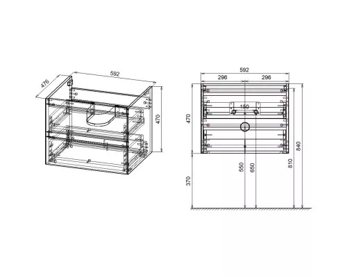 Тумба темный дуб 59,2 см Vincea Luka VMC-2L600RO