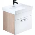 Тумба с раковиной белый глянец/дерево 50 см IDDIS Mirro MIR50W0i95K Тумба с раковиной белый глянец/дерево 50 см IDDIS Mirro MIR50W0i95K