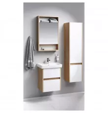 Комплект мебели дуб балтийский/белый глянец 50 см Aqwella City CI0105DB + 195032 + SIT0405DB