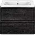 Тумба с раковиной черное дерево 59,4 см Vincea Vico VMC-2V600CN + VCB-2VP600W