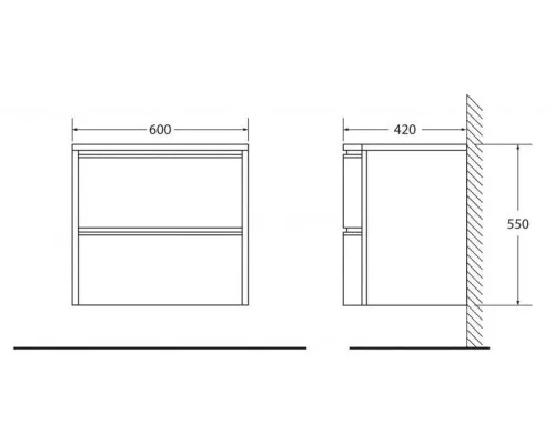 Заказать Тумба Tortora Opaco 60 см BelBagno Prospero BB600DVC/T в магазине сантехники Santeh-Crystal.ru