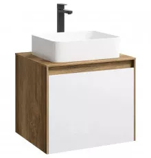 Тумба дуб балтийский/ белый глянец 61 см Aqwella 5 Stars Mobi MOB0106DB/ MOB0706W/ T