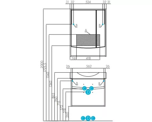 Заказать Тумба белый глянец 61,4 см Акватон Инфинити 1A196901IF010 в магазине сантехники Santeh-Crystal.ru
