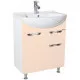 Заказать Тумба с раковиной бежевый глянец/белый глянец 65 см Bellezza Альфа 4638810090070 + 4640021622155 в магазине сантехники Santeh-Crystal.ru