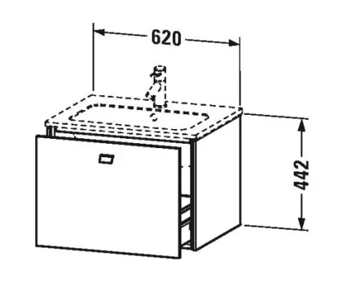 Купить Тумба графит матовый 62 см Duravit Brioso BR400101049 в магазине сантехники Santeh-Crystal.ru