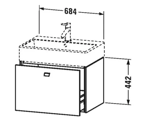 Заказать Тумба бетонно-серый матовый 68,4 см Duravit Brioso BR405401007 в магазине сантехники Santeh-Crystal.ru