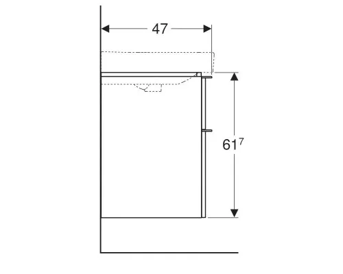 Приобрести Тумба песочный глянец 58,4 см Geberit Smyle Square 500.352.JL.1 в магазине сантехники Santeh-Crystal.ru