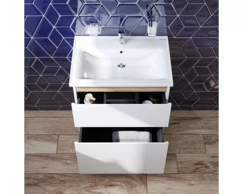 Заказать Тумба с раковиной белый глянец 65 см Am.Pm X-Joy M85AFSX0652WG + M85AWCC0652WG в магазине сантехники Santeh-Crystal.ru