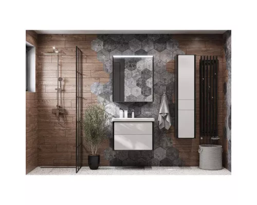 Приобрести Тумба с раковиной белый глянец/антрацит 70 см Roca Ronda ZRU9302964 + 327471000 в магазине сантехники Santeh-Crystal.ru
