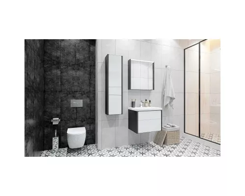 Заказать Тумба с раковиной белый глянец/антрацит 60 см Roca Ronda ZRU9302963 + 327472000 в магазине сантехники Santeh-Crystal.ru