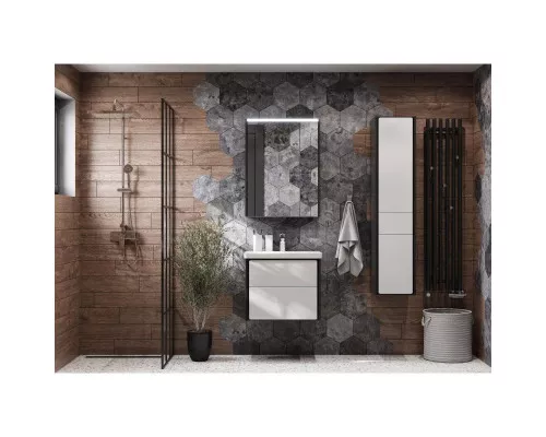Заказать Тумба с раковиной белый глянец/антрацит 60 см Roca Ronda ZRU9302963 + 327472000 в магазине сантехники Santeh-Crystal.ru