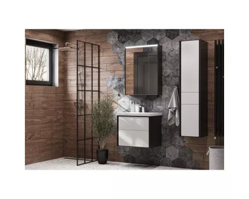 Заказать Тумба с раковиной белый глянец/антрацит 60 см Roca Ronda ZRU9302963 + 327472000 в магазине сантехники Santeh-Crystal.ru