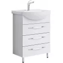Тумба с раковиной белый глянец 66 см Aqwella Allegro Agr.01.06/3 + 4620008192475 Тумба с раковиной белый глянец 66 см Aqwella Allegro Agr.01.06/3 + 4620008192475