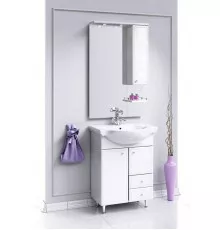 Комплект мебели белый глянец 65,5 см Aqwella Barcelona Lux BA0106K + 4640021062296 + Ba.02.06