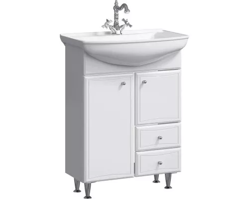 Приобрести Комплект мебели белый глянец 65,5 см Aqwella Barcelona Lux BA0106K + 4640021062296 + Ba.02.06 в магазине сантехники Santeh-Crystal.ru