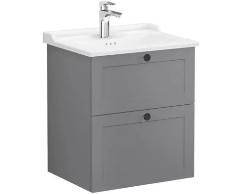 Купить Тумба с раковиной серый матовый 60,5 см Vitra Root Classic 68850 в магазине сантехники Santeh-Crystal.ru