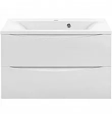 Тумба с раковиной белый глянец 75 см Vincea Mia VMC-2MA750GW + VCB-3M750W