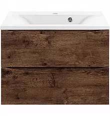 Тумба с раковиной темный дуб 65 см Vincea Mia VMC-2MA650RW + VCB-3M650W