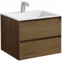 Тумба с раковиной дуб табачный 60 см Vincea Luka VMC-2L600TO + VCB-13600W