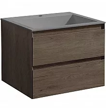 Тумба с раковиной темный дуб 60 см Vincea Luka VMC-2L600RO + VCB-13600G