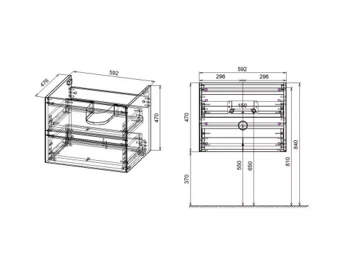 Купить Тумба с раковиной серый камень 60 см Vincea Luka VMC-2L600GS + VCB-13600G в магазине сантехники Santeh-Crystal.ru