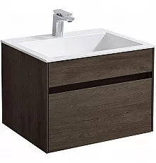 Тумба с раковиной темный дуб 60 см Vincea Chiara VMC-2C600RO + VCB-13600W