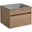 Тумба с раковиной натуральный дуб 60 см Vincea Chiara VMC-2C600NO + VCB-13600G