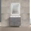 Комплект мебели бетон 59,4 см Vincea Paola VMC-2P600BT + VCB-2VP600W + VLM-2D550