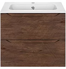 Тумба с раковиной темный дуб 61 см Vincea Norma VMC-2N600RW + VCB-2N600W