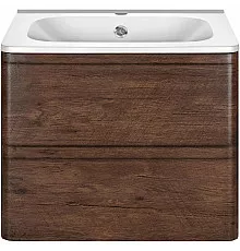 Тумба с раковиной темный дуб 59,4 см Vincea Vico VMC-2V600RW + VCB-2VP600W