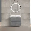 Комплект мебели бетон 59,4 см Vincea Vico VMC-2V600BT + VCB-2VP600W + VLM-2N600+