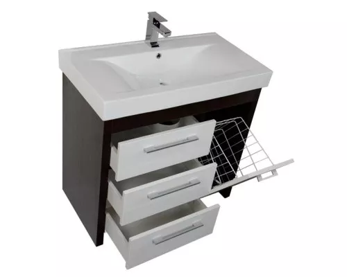 Приобрести Тумба венге/белый 88 см с бельевой корзиной Aquanet Тиана 00177070 в магазине сантехники Santeh-Crystal.ru