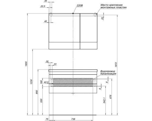 Заказать Тумба белый 89,2 см Aquanet Нота 00171492 в магазине сантехники Santeh-Crystal.ru