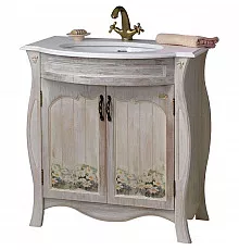 Тумба с раковиной белое дерево 86 см Atoll Ривьера