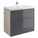 Тумба серый/ясень 79 см Cersanit Smart SU-SMA-CO80/Gr