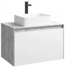 Тумба бетон светлый/ белый глянец 80 см Aqwella 5 Stars Mobi MOB0108BS/ MOB0708W/ T