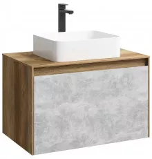 Тумба дуб балтийский/ бетон светлый 80 см Aqwella 5 Stars Mobi MOB0108DB/ MOB0708BS/ T