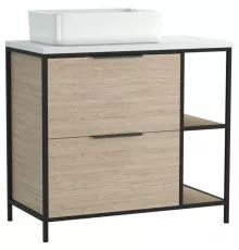 Тумба дуб/черный 80,4 см Cersanit Bosquet A63012