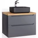 Тумба серый матовый 80 см Jorno Wood Wood.01.80/P/GR + Wood.06.80/LW