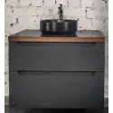 Тумба серый матовый 80 см Jorno Wood Wood.01.80/P/GR + Wood.06.80/DW