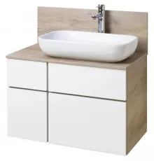 Тумба дуб эндгрейн/белый матовый 79 см Акватон Мишель 1A244501MIX40