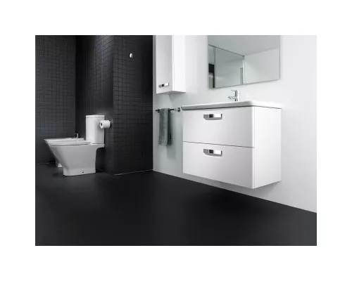 Заказать Тумба с раковиной белый глянец 80 см Roca The Gap ZRU9302877 + 327470000 в магазине сантехники Santeh-Crystal.ru