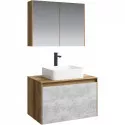 Комплект мебели дуб балтийский/ бетон светлый 80 см Aqwella 5 Stars Mobi MOB0108DB + MOB0708BS + 641945 + MOB0408 + MOB0717DB