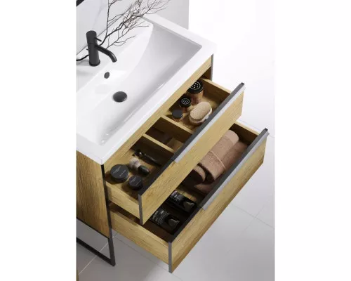 Заказать Комплект мебели дуб балтийский 81 см Aqwella 5 Stars Fargo FRG0108DB + 4640021064733 + RM0208BLK в магазине сантехники Santeh-Crystal.ru