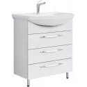 Тумба с раковиной белый глянец 76,5 см Aqwella Allegro Agr.01.07/3 + 4620008197470 Тумба с раковиной белый глянец 76,5 см Aqwella Allegro Agr.01.07/3 + 4620008197470