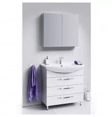 Комплект мебели белый глянец 87  см Aqwella Allegro Agr.01.08/3 + 4620008197357 + MC.04.08