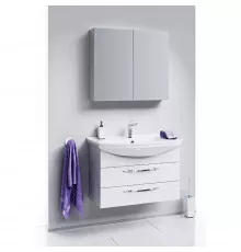 Комплект мебели белый глянец 87 см Aqwella Allegro Agr.01.08/2 + 4620008197357 + MC.04.08