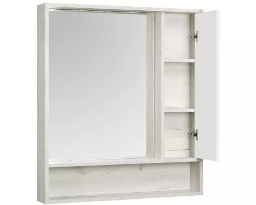 Купить Комплект мебели белый глянец/дуб крафт 80 см Акватон Флай 1A237401FAX10 + 1WH302251 + 1A237702FAX10 в магазине сантехники Santeh-Crystal.ru