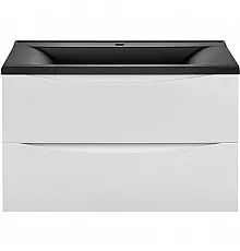 Тумба с раковиной белый глянец 80 см Vincea Mia VMC-2MA800GW + VCB-3M800B