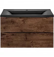 Тумба с раковиной темный дуб 75 см Vincea Mia VMC-2MA750RW + VCB-3M750B